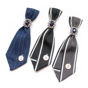 Farfallina Uniforme JK Nastro Fiore da Collo Lega Strass Donne Stile Scolastico Accessori Moda