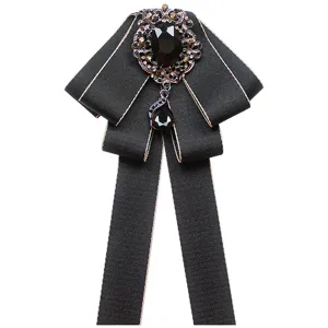 Farfallina nera da uomo spilla di strass abito formale colletto fiore festa di nozze accessorio