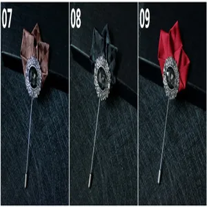 Men's suit lapel pin vintage stick brooch fabric flower collar decoration accessories for men.