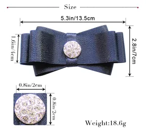 Men wedding bow tie with rhinestone center crystal blue suit necktie apparel accessory.