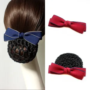 Women Professional Nurse Bow Hair Net Clip Alloy Hair Accessories Office Hair Styling Tool