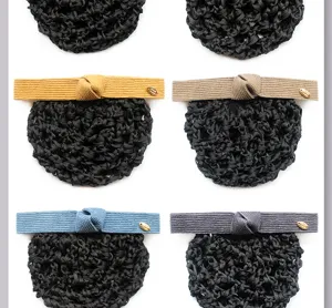 Professional hair net bun cover with elegant fabric bow, perfect for nurses and air hostesses.
