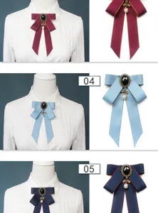 JK Japanese style ribbon brooch for women uniform bow tie collar accessory detail display.