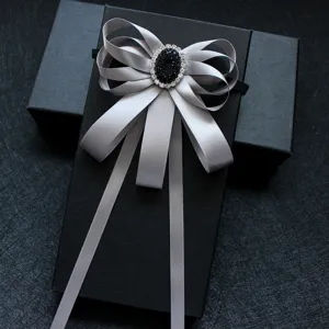 Men's Classic Formal Rhinestone Bow Tie Elegant Satin Wedding Suit Shirt Bowknot Necktie Accessories