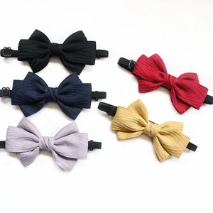 Kids Bow Tie Children Necktie Classic Solid Color Patterned Bowknot Adjustable Elastic Strap Formal Party Bow Tie Accessories