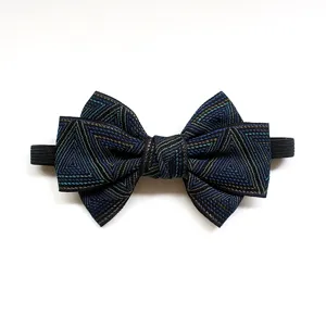 Children bow tie geometric pattern neck accessory cute stylish formal party wear kids apparel