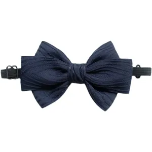 Classic dark blue children's bow tie with adjustable elastic band for kids formal wear