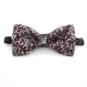Nœud papillon scintillant strass marié scène fête cristal détail gros-plan