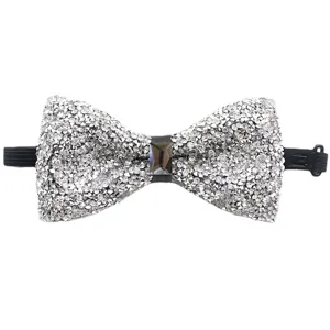 Nœud papillon scintillant en strass pour homme cristal mariage fête scène accessoire