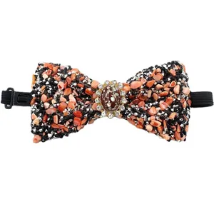 Crystal gemstone bow tie for men wedding party stage performance stylish necktie accessory