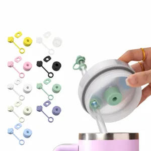 Set di coperture per cannucce in silicone e tappi antiribaltamento per tazze da 10mm universale