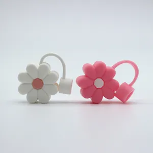 Silikon Blumen Strohhalm Abdeckung Staubkappe 10mm niedlicher wiederverwendbarer Topper