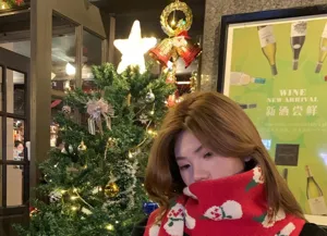 Christmas festive red winter warm scarf for women, cozy soft cashmere-feel holiday accessory.