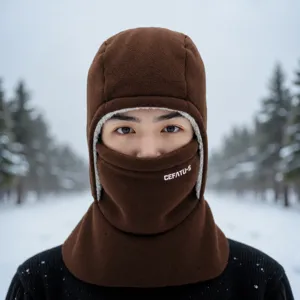 Passamontagna termico in pile invernale maschera antivento cappuccio caldo spesso per uomo
