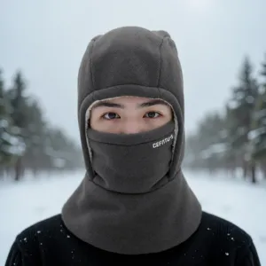 Passamontagna in pile invernale maschera antivento cappuccio termico per freddo.