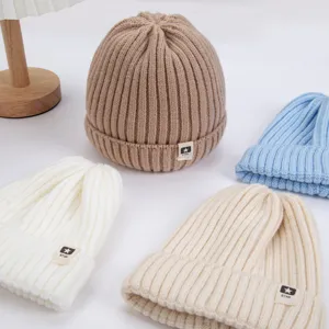Gorro de punto para niños otoño invierno cálido gorro de lana estilo casual y moderno