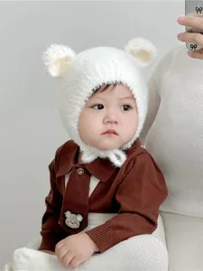 Baby muts winter warm pluche berenoren gebreid infant dik winddicht schattig hoedje.