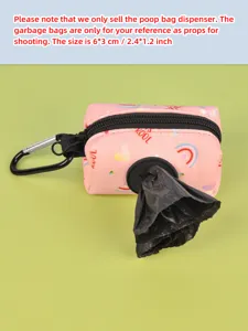 Tragbarer Hundekotbeutelspender mit süßem Print, kompakte Größe für den täglichen Spaziergang.