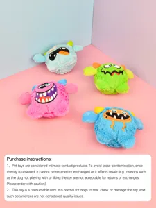 Cute plush monster dog toy interactive squeaky toy funny pet chew toy for small dogs puppies