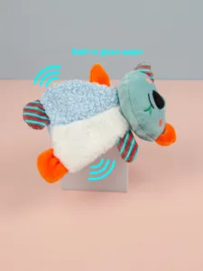 Interactive pet plush toy with built-in crinkle paper for cat and dog teething play.