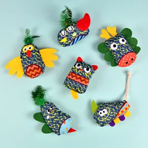 Cute cat interactive bite-resistant plush toy set with feather details for kitten fun play.