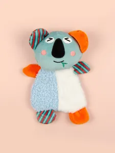Cute koala plush pet toy detail, interactive crinkle paper design for cats and dogs, soft chew toy.