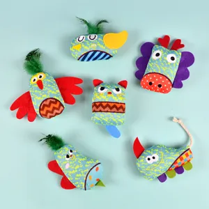 Interactive cat toy set with bells, bite-resistant plush toys for indoor kittens play.