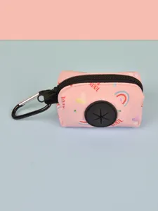 Portable dog waste bag dispenser with carabiner for outdoor walking pet waste holder
