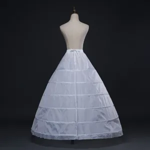 Detail shot of white multi-hoop wedding crinoline petticoat with adjustable elastic waist.