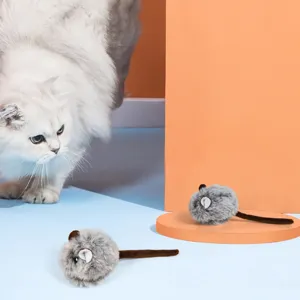 Grey Simulation Plush Mouse Cat Toy Interactive Soft Polyester Small Animal Toys For Pets Daily Playing