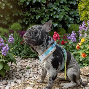 Set pettorina e guinzaglio per cani carino traspirante regolabile per cani piccoli dettaglio.