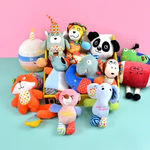 Pet Chew Toys Cute Animal Plush Interactive Squeaky Toy Set For Dogs And Cats Teething Training Play Supplies