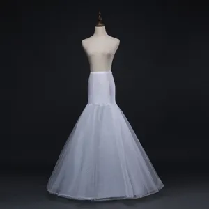 White mermaid petticoat detail, multi-layer tulle crinoline, elastic waist skirt support.