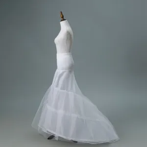 White mermaid petticoat detail, multi-layer tulle and steel ring for wedding dress train.