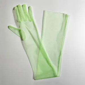 70cm extra long sheer mesh gloves women transparent evening party opera costume accessories
