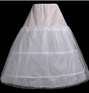 White crinoline petticoat with steel hoops and multi-layer mesh for wedding dresses.