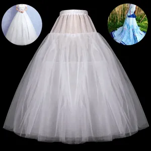 White mesh crinoline petticoat underskirt for wedding dress Lolita gown fluffy support.