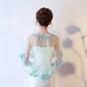 Élégant châle cape de mariée en dentelle pour robes de mariée d'été tulle transparent mode