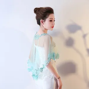 Élégante cape en dentelle de mariée d'été robe de mariée châle transparent grande taille mode