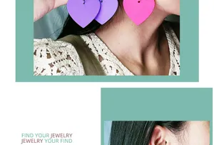 Boucles d'oreilles coeur en acrylique vue de détail avec style pendant coloré pour femmes.