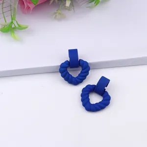 Blue twisted heart earrings minimalist acrylic earrings stylish women jewelry fashion gift
