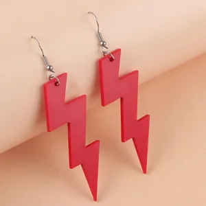Pendientes colgantes de rayo acrílico rojo, joyería de moda exagerada para mujeres.