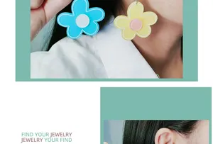 Chic multi-layer acrylic flower earrings in vibrant colors, perfect for summer fresh style.