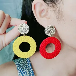 Böhmische gewebte geometrische Ohrringe, bunte Statement Ohrstecker für Damen Mode.