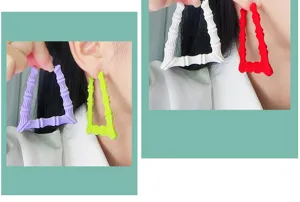 Bunte bambusform acryl ohrringe für damen modische ausgefallene schmuckaccessoires