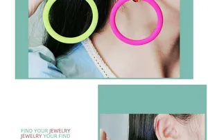 Boucles d'oreilles créoles rondes en acrylique couleur néon bonbon bijoux mode femme.