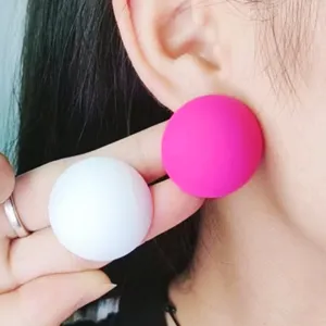 Minimalist Round Ball Stud Earrings Acrylic Painted Geometric Ear Studs Daily Fashion Jewelry For Women