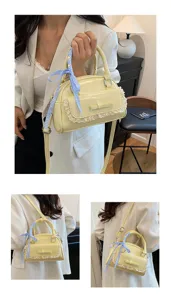 Chic Korean style soft leather handbag fashion shoulder crossbody bag for ladies spring summer