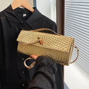 Damen Gewebte Umhängetasche PU Leder Luxus Designer Baguette Tasche Elegante Umhängetasche Abendhandtasche Für Damen