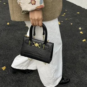 Modieuze krokodillenpatroon handtas, grote capaciteit veelzijdige schouder- en crossbody tas.